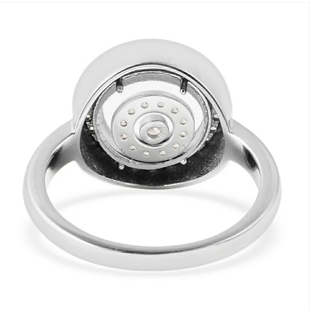 💙NEW! White CZ Sterling Silver Halo ring🤍